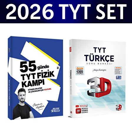 2026 TYT 55 Günde Fizik Kampı Özcan Aykın+ TYT Türkçe Soru Bankası 3D Yayınları