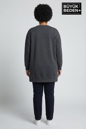 Kadın Tunik Büyük Beden ince Sweatshırt SPR26BTK990