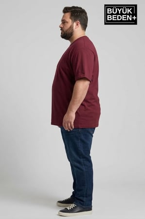 Büyük Beden Erkek Basic Tişört – Pamuklu Düz T-Shirt 3XL-6XL SPR26BTS510