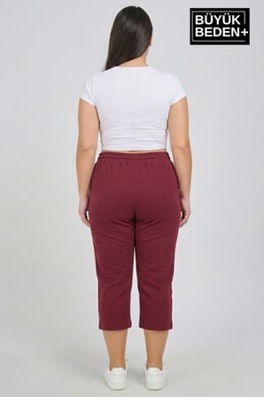 Büyük Beden N Baskılı Kadın Şort Kapri Rahat Kalıp Cepli Bağcıklı 3XL-6XL SPR26BSRK591-19