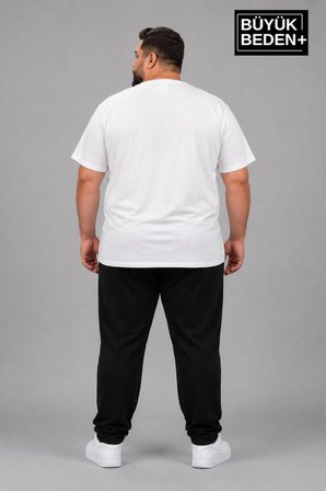 Süperlife Büyük Beden Erkek V Yaka Pamuklu Basic Tişört Lacivert 3XL-6XL SPR26BTS509