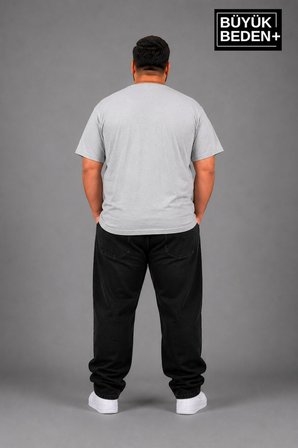 Süperlife Büyük Beden Erkek V Yaka Pamuklu Basic Tişört Lacivert 3XL-6XL SPR26BTS509