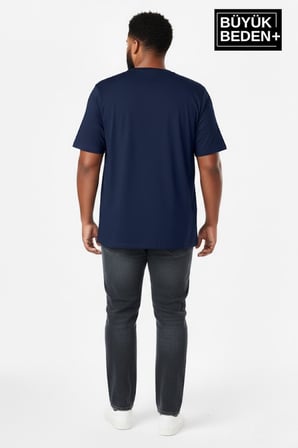 Erkek Büyük Beden NY New York Baskılı 3xl-6xl Bisiklet Yaka Tshırt SPR26BTS510-15