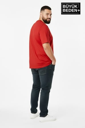 Erkek Büyük Beden NY New York Baskılı 3xl-6xl Bisiklet Yaka Tshırt SPR26BTS510-15