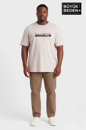 Erkek Büyük Beden Willamsburg Brooklyn Baskılı 3xl-6xl Bisiklet Yaka Tshırt SPR26BTS510-16
