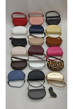 Oval Küçük Boy Sade Kapaklı Model Kadın Omuz Çantası