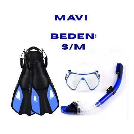 Techtic Paletli Şnorkel Seti Tüplü Dalış Ekipmanları Yüzgeç Dalış Gözlüğü Seti 37-41(S-M)42-47(L-XL)