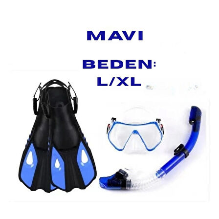 Techtic Paletli Şnorkel Seti Tüplü Dalış Ekipmanları Yüzgeç Dalış Gözlüğü Seti 37-41(S-M)42-47(L-XL)