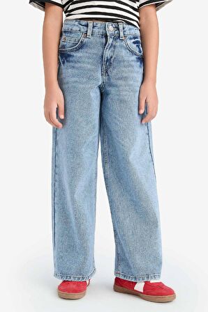 Kız Çocuk Wide Leg Geniş Paça Jean Pantolon