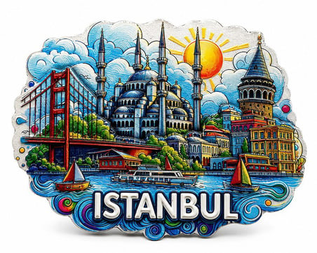 Delux Serisi Şehir Hatırası Hediyelik Eşya İstanbul Temalı Silikon Buzdolapı Süsü Magnet