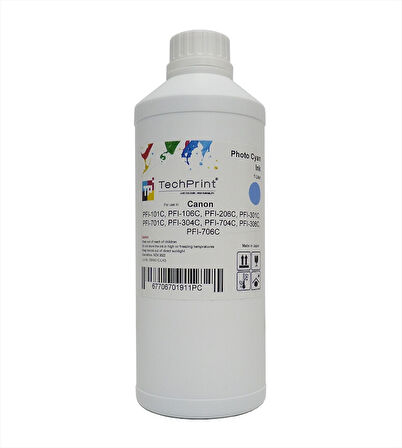 Canon PFI-701, PFI-706 Muadil Mavi Dolum Mürekkebi 1 Litre