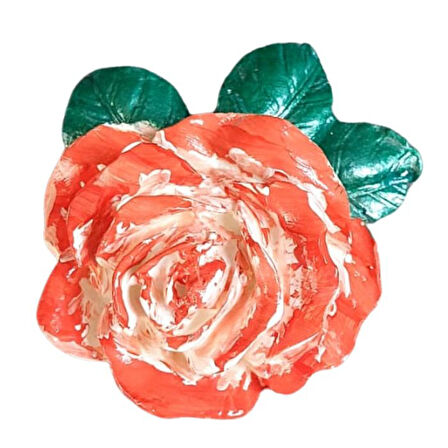 Uretti - Ayşe 7362 2886 El Yapımı Minik 2'li Yavruağzı - Yeşil Renk Gül Magnet - 6 x 7 cm