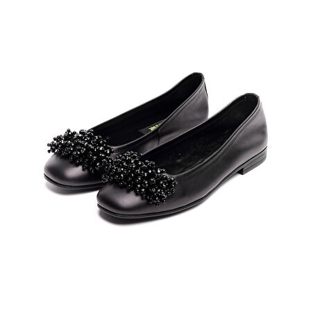 Hakiki Deri Taşlı Kadın Babet