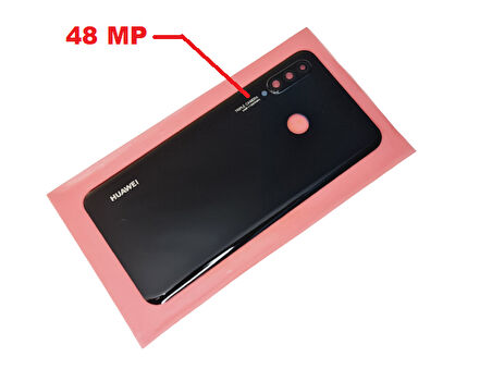 Tkgz Huawei Uyumlu P30 Lite Arka Pil Batarya Kapağı ( Kamera Lensli 48 MP) SİYAH