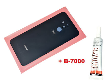 Huawei Uyumlu MATE 20 Lite Arka Pil Batarya Kapağı ( LENSLİ CAM ) (B-7000) SİYAH