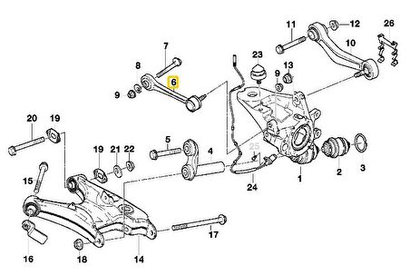 BMW E39 E60 E61 E63 E64 E65 E66 E67 FROW ARKA ROTİLLİ KOL 6777424