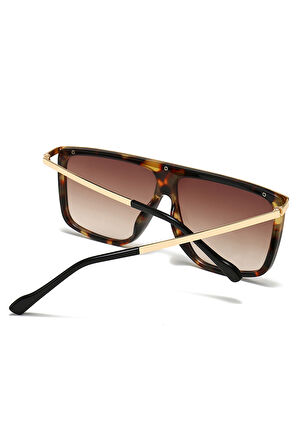 Sanches  80 Ler Tarzı Trend Leopar Kahve Güneş Gözlüğü Kadın Erkek Uv400 Korumalı Kahve Cam Pk004kh