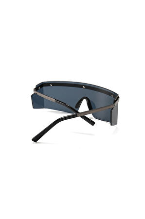 Sanches  Kayak Stili Büyük Güneş Gözlüğü Füme Çerçeve Siyah Uv400 Korumalı Cam Pk005fmsy