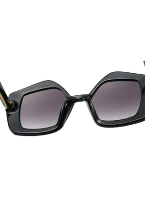 Sofistike Vintage Geometrik Büyük Siyah Kemik Kadın Güneş Gözlüğü Pk008sy Uv400 Cam Korumalı