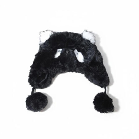 9-15 Yaş Çocuk Peluş Figürlü Kışlık Bere