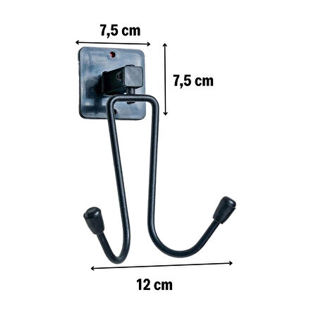 İpek Yıldızı® Kendiliğinden Yapışkanlı Siyah Paslanmaz Metal Bornoz ve Havlu Askılığı