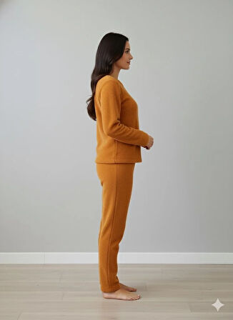 KADIN HARDAL PELUŞ PİJAMA TAKIM