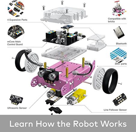 Makeblock mBot Robot Kiti, STEM Projeleri - Pembe