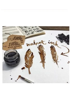 Copperplate İnk ceviz mürekkebi gölge yazı, sepya ceviz rengi 28ml-1 Ad