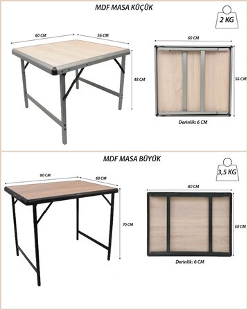 CAMPOUT Mdf Katlanır Kamp Masası