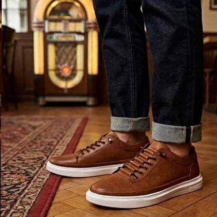 Erkek Beyaz Tabanlı Retro Sneaker