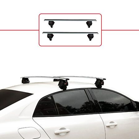 Renault Megane 4 (BFB) Pre-Facelift 2016-2020 Arası ile Uyumlu ACE-4 Ara Atkı Tavan Barı Gri 2 Adet