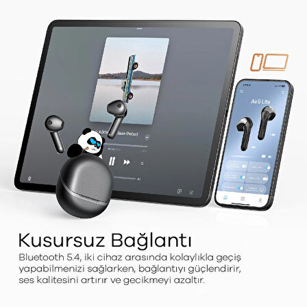 Air 5 Lite Bluetooth 5.4 Versiyon Çift Telefon Destekli Bluetooth Kulaklık