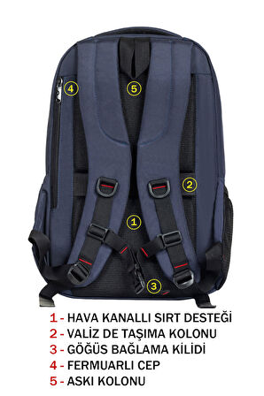 Dada 13 Günlük Okul Sırt Çantası Ortopedik 15.6 inç Usb Girişli 