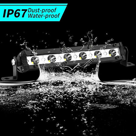 18W 17cm Düz Tek Sıra Üniversal Delici Sis Lambası Led Bar