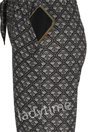 Nefes Alan Özel Likralı Viskon Cepli Kadın Pijama Altı nfs18