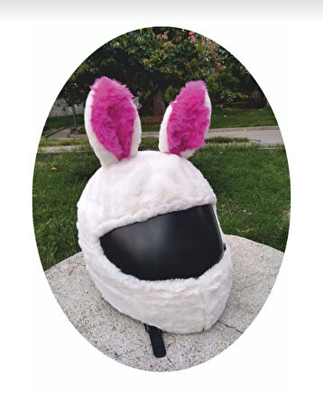 Tavşan Peluş Kask Kılıfı