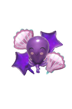 Okyanus Deniz Canlıları Folyo Balon Set 5 Lİ