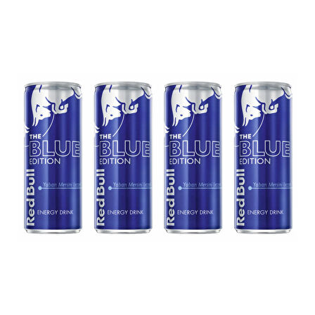 Red Bull Blue Edition Yaban Mersini Enerji İçeceği 250 ml x 4 Adet