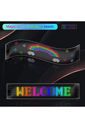 LED Matrix PANEL Esnek USB 5V Bluetooth App Kaydırma Reklam LED Araba Sloganı Esnek RGB Kayan Yazı