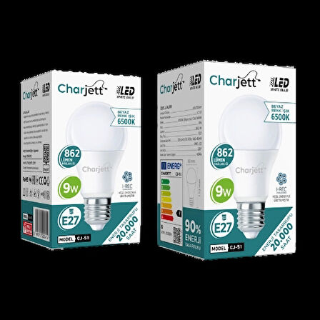 Charjett 6500K 862 Lümen Beyaz Işık LED Ampul 10'lu Set