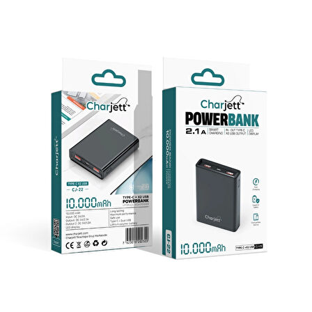 Charjett 2.1A 10.000 mAh Taşınabilir Şarj Cihazı