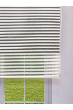 LUNA Serisi Beyaz Tül Siyah Stor Perde Işık Kontrollü, Çift Mekanizmalı, Kolay Montaj