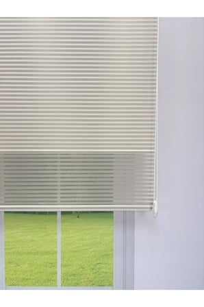 LUNA Serisi Açık Gri Tül Beyaz Stor Perde Işık Kontrollü, Çift Mekanizmalı, Kolay Montaj