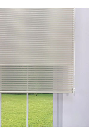 LUNA Serisi Açık Gri Tül Açık Gri Stor Perde Işık Kontrollü, Çift Mekanizmalı, Kolay Montaj