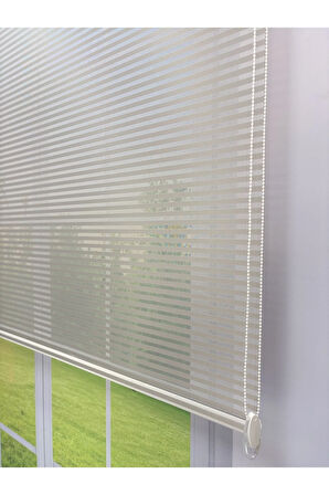 LUNA Serisi Açık Gri Tül Pembe Stor Perde Işık Kontrollü, Çift Mekanizmalı, Kolay Montaj