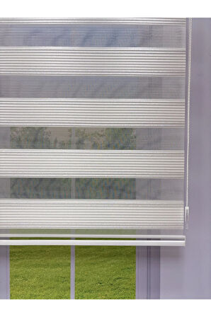 ANKA Serisi Gri Simli Zebra Perde – Gündüz Gece Kullanım, Stor Mekanizmalı