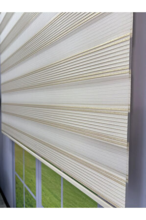 ANKA Serisi Gold Simli Zebra Perde – Gündüz Gece Kullanım, Stor Mekanizmalı