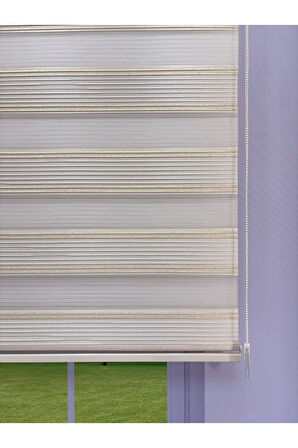 ANKA Serisi Gold Simli Zebra Perde – Gündüz Gece Kullanım, Stor Mekanizmalı