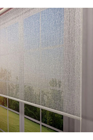 OLYMPOS Serisi – Kırçıl Desenli Çift Mekanizmalı Beyaz Tül Pembe Stor Perde