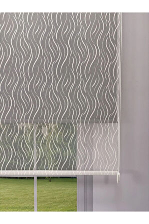 EVA Serisi – Su Yolu Desenli Çift Mekanizmalı Antrasit Gri Perde